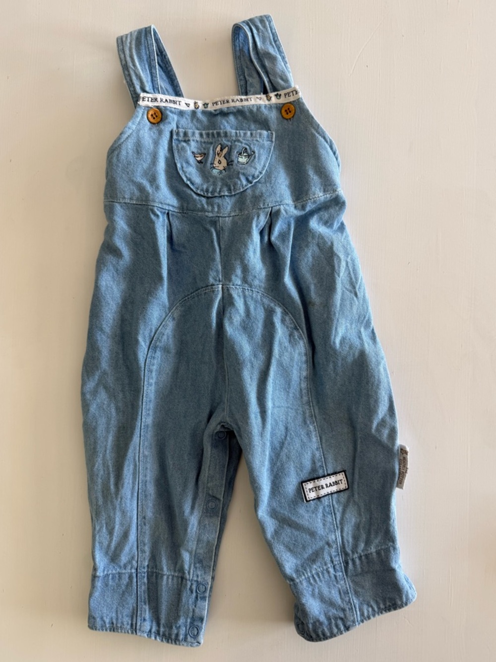 90's Baby Peter Rabbit jean pants overalls Y2k denim Cotton outfit Size 6-9m